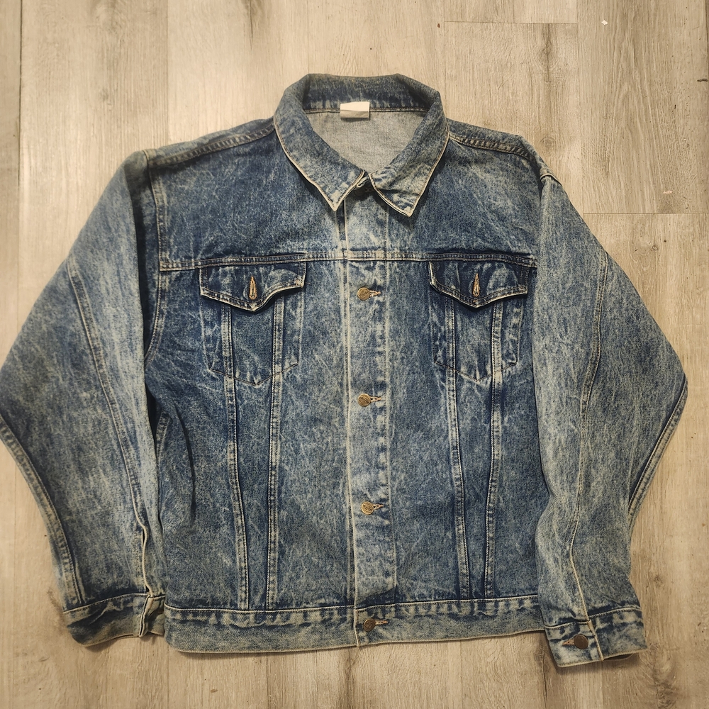 Classic Acid Wash Blue Denim Jacket